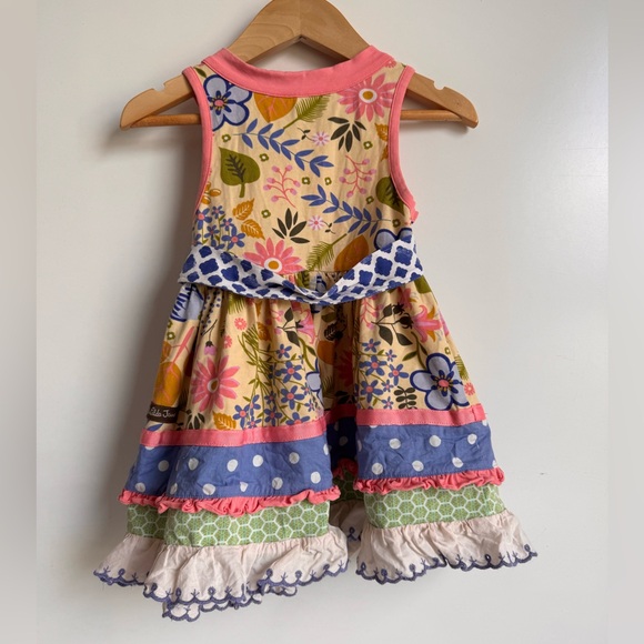 Matilda Jane May Day dress 2T Cotton Floral Blue Polka Dot‎ Twirl Tiered Tank - Picture 6 of 6